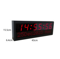 Reloj de pared digital IP de 2.3 pulgadas y 6 dígitos para decoración del hogar, alimentación por Ethernet, sincronización de red, reinicio automático de horario de verano