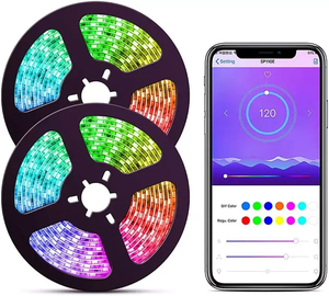 5m 10m 15m 30m 110v 220v 12v 24v Décoration 5050 Adressable Smart Flexible <span class=keywords><strong>RGB</strong></span> <span class=keywords><strong>Led</strong></span> Bande Lumières APP Contrôle Extérieur Étanche - Product Image 4