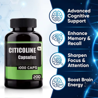 Ausreson Citicoline Sodium Meilleur Prix 1000 mg Capsules Stimulants Cognitifs Suppléments Vitamines Capsules de Citicoline pour la Santé Cérébrale