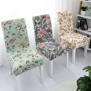 Fodera per sedia elastica con motivo floreale stampato digitale di lusso universale di alta qualità in stile INS per il matrimonio