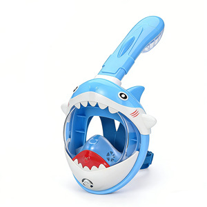 Children Full Face Snorkeling Mask One Window Plastic Lens Silicone Waterproof Anti Fog Water Sports - Product Image 1
