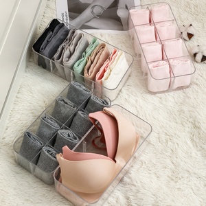 <b>Plastic</b> Underwear Organizer <b>Storage</b> Box <b>Drawer</b> Wardrobe Classification Transparent Compartments Panties Socks Finishing - Product Image 2