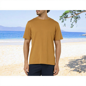 Camiseta de Hombre 100% Algodón, Cuello Redondo, Manga Corta, Corte Regular, Tejido de Punto, Lisa, Informal, Estilo Urbano, Suave, Transpirable, Tops de Moda de Verano - Product Image 3
