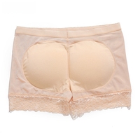 Culotte gainante sculptante pour femme avec rembourrage fessier et insert amincissant pour le ventre, en polyester et dentelle