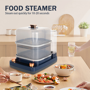 Cocina eléctrica de vapor para verduras, 2 capas, calentador de alimentos para el hogar, vaporizador de alimentos con <span class=keywords><strong>PBA</strong></span> gratis - Product Image 4