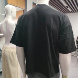 T-shirts pour hommes en stock commande directe style décontracté 100% pur coton boîte résistante noire en stock - Product Image 4