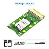 Kartu Adaptor Mini PCI-E dengan Slot Kartu SIM Mendukung SIM Standar/Mikro/Nano untuk Modul 3G 4G LTE Papan Riser Kartu SIM Mini PCIe