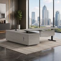 Bureau de direction moderne à hauteur réglable électriquement avec moteur unique, adapté au bureau