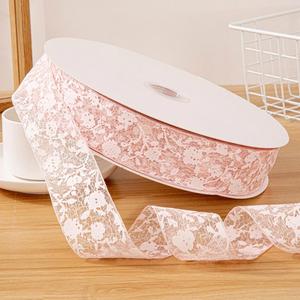 Ruban en dentelle florale ajourée romantique de 5 cm x 10 yards pour bouquets de mariage, emballage cadeau et décoration de gâteaux - Vente en gros - Product Image 3