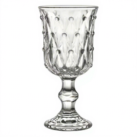 Verre à vin rouge sans anse ni couvercle, style français, gaufré et perlé, haute valeur esthétique, pour usage domestique
