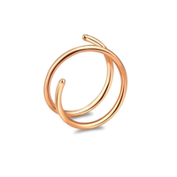 Anneaux de nez géométriques en acier inoxydable, clous de nez à ressort 1.5 Loop, accessoires de bijoux de piercing corporel tendance