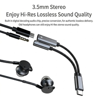 PD 60W 2-In-1 USB-C Splitter Adapter Pengisian Cepat Output Audio USB C Headphone Jack Kabel Adaptor Audio untuk Perangkat Tipe C