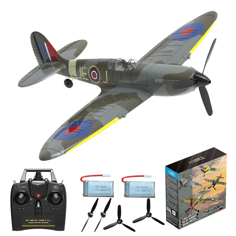 RC Airplane Model Ready to Fly Spitfire Radio Controlled Aircraft for Beginners One Key Aerobatic plane