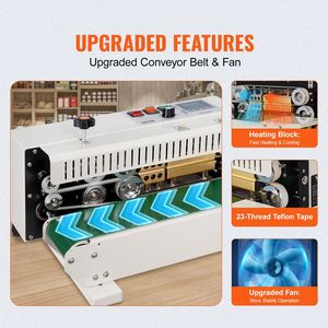 DB vente en gros Machine manuelle à sceller les sacs à bande en continu scellant semi-automatique à bande horizontale sacs en plastique pour boissons engrenage en carbone - Product Image 4