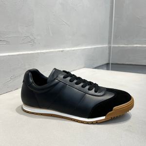 Chaussures de marche authentiques et saines pour hommes et femmes, tendance, décontractées, en cuir véritable souple, avec doublure en maille et empeigne en tissu - Product Image 1
