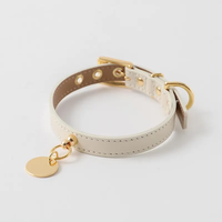 Collier réglable en cuir PU écologique personnalisé pour chien de compagnie collier de chien en cuir synthétique avec breloque en cercle