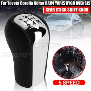 หัวเกียร์โครเมียม 5 สปีด หุ้มหนัง PU สำหรับรถยนต์โตโยต้า AYGO Verso Corolla RAV4 Avensis Yaris - Product Image 1