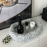 Panier de rangement en tissu de coton 36x25cm, organisateur polyvalent pour articles divers, cosmétiques, bijoux, panier ovale en tissu pour ranger les clés