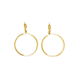 Boucles d'oreilles rondes ajourées en acier inoxydable, couleur or, boucles d'oreilles pendantes tendance - Product Image 2