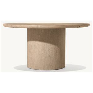 उद्यान लक्जरी फर्नीचर 4 कुर्सियों गोल आकार टेबल ठोस टेक लकड़ी आउटडोर डाइनिंग सेट - Product Image 2