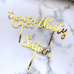 ท็อปเปอร์เค้กอะคริลิค รูปน้ำผึ้งและน้ำหวาน ตัวเลขวันเกิด 16 21 30 สำหรับตกแต่งเค้ก - Product Image 2