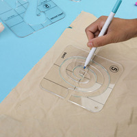 Règles de quilting en acrylique en forme de cœur à mécanisme d'horloge, motif en spirale, antidérapantes, pour quilting en mouvement libre, accessoire de couture