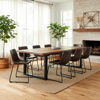 Chaises de salle à manger sans accoudoirs en cuir artificiel pour salon, modernes et élégantes. Whisky brun