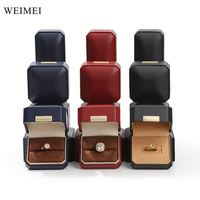WEIMEI Coffret à bijoux en velours rose Emballage cadeau en cuir avec logo personnalisé
