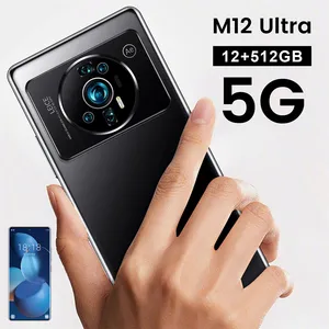 7.3 inch large screen online gaming video smartphone M12 12+512 large memory Android cross-border mobile phone for foreign trade
