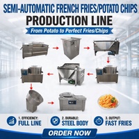 DY levert oplossingen voor kleine productielijnen van aardappelchips/frietjes van roestvrij staal, semi-automatisch, 50-200 kg/uur.