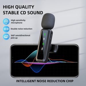 H65 Triple-Tương Thích Không Dây Lavalier <span class=keywords><strong>Microphone</strong></span> Cho Điện Thoại/PC Live Streaming Kép Mic Hệ Thống Với Giảm Tiếng Ồn Mini Thiết Kế - Product Image 5