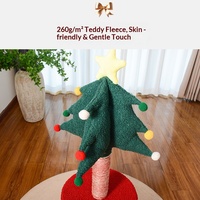 Arbre à chat de Noël avec structure d'escalade et griffoir, design compact, style mignon, jouet d'hiver pour chat, tapis en carton personnalisable