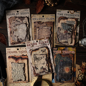 28 unids/pack Vintage <span class=keywords><strong>brasas</strong></span> en forma de quema Manual Material papel Retro tridimensional relieve DIY Manual Material - Product Image 1