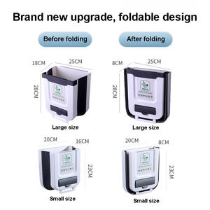 Lixeira de plástico dobrável portátil porta suspensa gaveta de cozinha lixeira doméstica quarto banheiro cozinha - Product Image 3