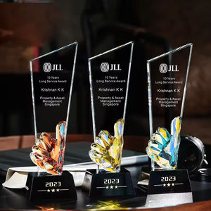 Trophée Crystal Awards personnalisé avec Rainbow Thumb <span class=keywords><strong>up</strong></span> Awards - Product Image 1