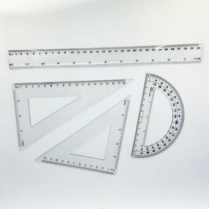 Juego de Reglas Geométricas Promocionales de Plástico, Regla Recta con Escala en Pulgadas y Centímetros, 30 cm, con Logotipo Personalizado, Juego de 4 Reglas - Product Image 4