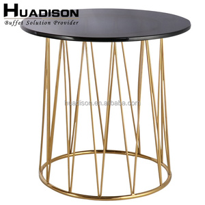 Huadison Catering Equipment Buffet Luxury Gold Snack <strong>Stands</strong> <strong>Three</strong> <strong>Tiers</strong> Buffet <strong>Food</strong> Display <strong>Stand</strong> for Wedding Banquet - Product Image 2