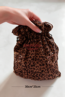 Sacs de Mahjong Personnalisés à Imprimé Léopard et Perles Brodées, Sac en Tissu Portable pour les Tuiles de Mahjong Américain, Accessoires de Jeu, OEM