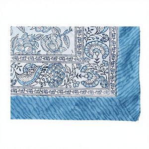 ผ้าซิ่นพิมพ์ลายบล็อกสีน้ำเงินแบบดั้งเดิมสำหรับผู้หญิง ผ้าคลุมบิกินี่น้ำหนักเบา เหมาะสำหรับใส่ไปชายหาดและรีสอร์ทในฤดูร้อน - Product Image 1
