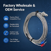 Kabel Termokopel Tipe K Khusus dengan Probe Sekrup M6 dan Kabel Jalin untuk Oven, Mesin Cetak, Grosir Langsung dari Pabrik