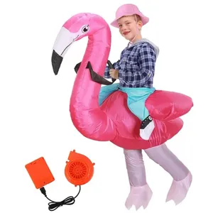 Fantasia de caminhada inflável flamingo animal, fantasia de jogo inflável para cosplay, roupas infláveis para férias, tamanho adulto, roupa inflável