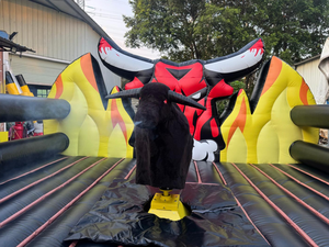 Castillo Inflable Comercial EASYFUN con Toro Mecánico, Juguete de Diversión con Material de Pelo de Vaca Auténtico para Alquiler en Fiestas - Product Image 4