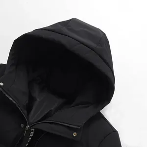 Veste d'hiver imperméable en polyester à capuche avec logo personnalisé brodé de haute qualité pour hommes, service OEM - Product Image 4