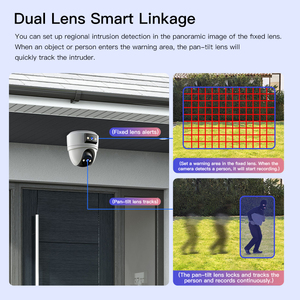 กล้องวงจรปิด PTZ IP แบบโดม 6MP AOV เลนส์คู่ มองเห็นในเวลากลางคืน มุมมอง 360 องศา รองรับซิมการ์ด 4G รุ่น BG2DR สำหรับบ้าน ระบบรักษาความปลอดภัย IP66 กันน้ำ รองรับการสื่อสารสองทาง - Product Image 3