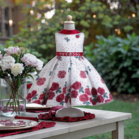Robe d'Été Fille à Fleurs Grande Nœud Robe de Princesse de Noël à la Mode Cadeau d'Anniversaire Vêtements pour Enfants de 2 à 10 Ans
