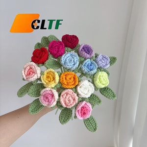 Bouquet <span class=keywords><strong>di</strong></span> <span class=keywords><strong>Rose</strong></span> a Bolle all'Uncinetto Fatto a Mano, Mini <span class=keywords><strong>Rose</strong></span> Spray Lavorate a Maglia, Fiori Artificiali Eterni, Decorazione per la Casa e la Tavola, Regalo per la Mamma/lei - Product Image 1
