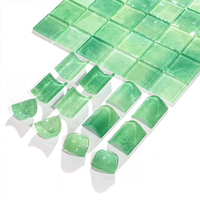Mosaïque en verre cristal moderne de haute qualité pour crédences de cuisine et salle de bain, et mosaïque de carrelage vert pour piscine extérieure