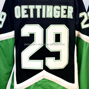 Maglia da Hockey Nazionale di Dallas <span class=keywords><strong>Jake</strong></span> Oettinger Pronta per la Spedizione, Qualità Superiore, Cucita - Product Image 1