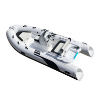 Certificat CE de 13ft coque profonde Hypalon/PVC/Orca Sport nervure en fibre de verre Bateaux gonflables Bateau à rames à vendre