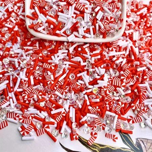 CHENXI 500g Confettis en argile polymère sur le thème de Noël, mélange de pingouins, flocons de neige, perles, garniture pour slime, personnalisé en 3D - Product Image 5